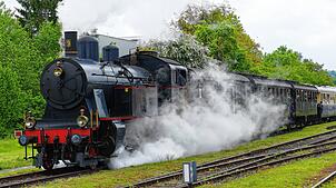 Beim Fest der SNB wird es viele Dampfbahnfahrten geben. Unser Bild zeigt eine Dampflok Eb 3/5.