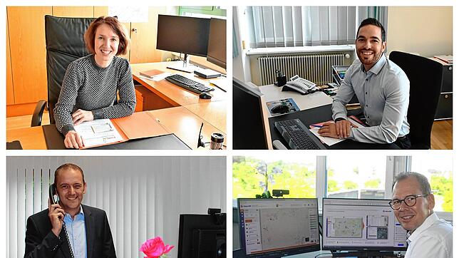 Oben links ist Susen Katter, rechts daneben Christoph Stolz, unten links Stefan Keil und rechts unten Thorsten Scigliano. Die ...