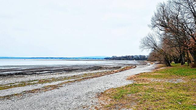 Auch heute ist in Langenargen nur wenig Wasser.