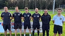 Drei Neue im Kader: (von links): Yannick Chamaillard (Trainer), Neuzugänge: Philipp King, Elias Bauer, Martin Wieczorek, Enrique Blanco ...
