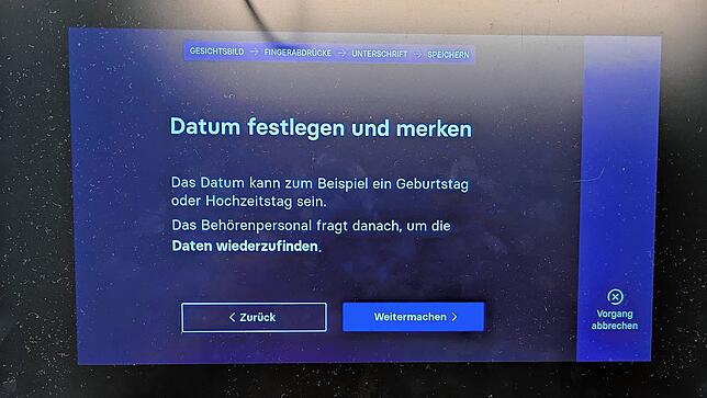 Zur Identifikation der Bilder müssen Bürger ein Datum eingeben.