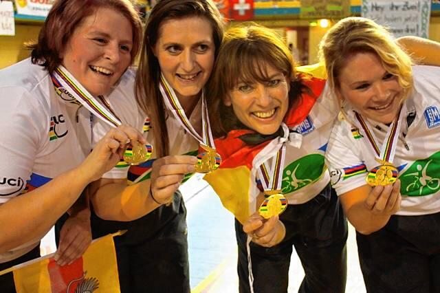 Das erfolgreichste Team des RMSV Edelweiß Aach, die Weltmeisterinnen: Simone Rudolf, Katja Gaißer, Manuela Dieterle, Ines Rudolf