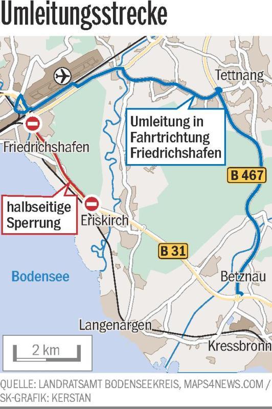 Bild 3: B 31-Sperrung: Stau so weit das Auge reicht