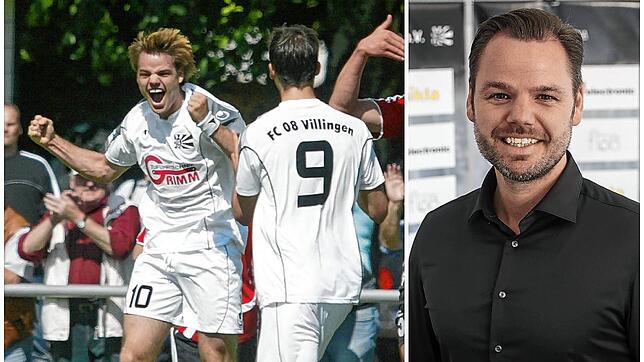 Im linken Bild bejubelt Mario Klotz 2008 eines seiner Tore für die Villinger. Drei Jahre lang spielte Mario Klotz für den FC 08 ...