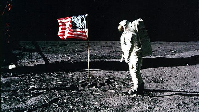 Am 20. Juli 1969 gelingt es den USA zum ersten Mal, Menschen auf den Mond zu bringen. Im Bild: Astronaut Edwin Aldrin. Es gab und gibt ...
