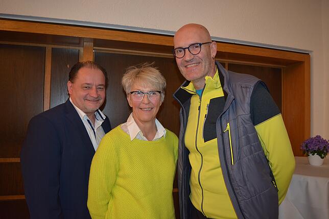 Andreas Lang, Monika Muehlberger und Gunter Göpfert vom Spinnig-Marathon-Team.