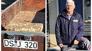 Seit über 60 Jahren ist dieser Anhänger in Familienbesitz. Max Erhart nutzt den Oldtimer immer noch regelmäßig.