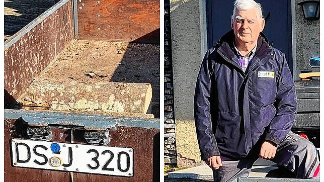 Seit über 60 Jahren ist dieser Anhänger in Familienbesitz. Max Erhart nutzt den Oldtimer immer noch regelmäßig.