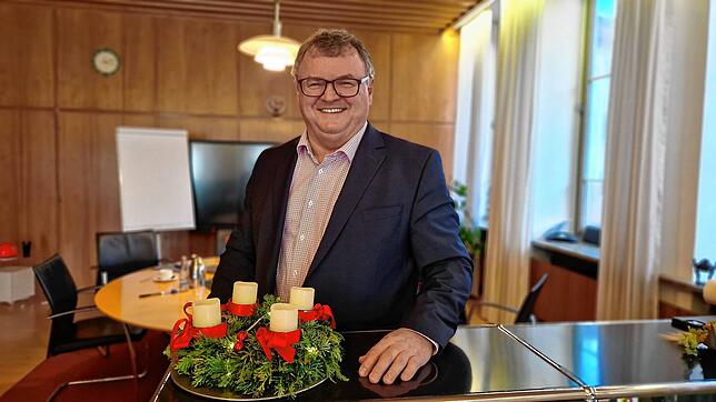Oberbürgermeister Andreas Brand in seinem Büro im Rathaus.