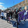 Der Demonstrationszug der Teestuben-Unterstützer für einen Freiraum in der Innenstadt, der die aktuellen Möglichkeiten des sozialen ...