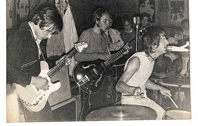 The Rope Sect vermutlich bei einem Auftritt 1969 mit (von links) Klaus „Ede“ Schnur, Dieter Hahne und Richard Ketterer.