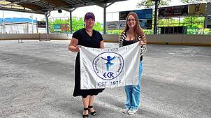 Freuen sich auf das Jubiläum des EC Rheinfelden: Jennifer Gruber und Lane Kluwe.