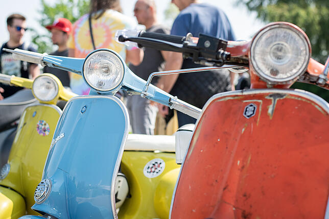 Bild 1: Dolce Vita am Bodensee: Das größte Vespa-Treffen in der Region zieht hunderte Freunde des italienischen Kult-Rollers an