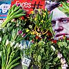Ein Porträt von Alexej Nawalny ist zwischen Blumen vor der russischen Botschaft in Kopenhagen zu sehen. Nawalny starb am 16.02.2024 im ...