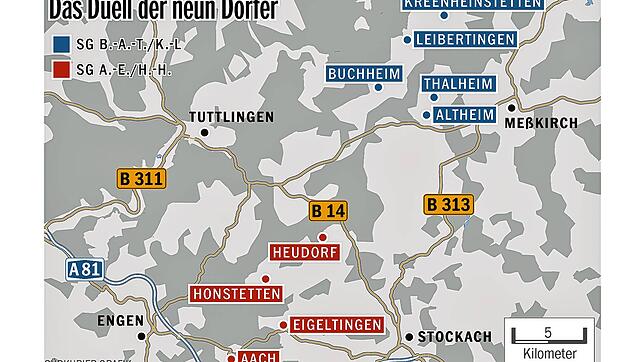 Rot gegen blau: In der Kreisliga A2 treffen am Sonntag zwei Spielgemeinschaften aus mehreren Dörfern aufeinander.