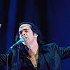 Der australische Sänger Nick Cave bei einem Auftritt mit seiner Band The Bad Seeds.
