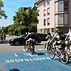 An der Kreuzung Garten-, Ecke Schottenstraße wird die Fahrradstraße unterbrochen. Radler müssen den Verkehr auf der Gartenstraße ...