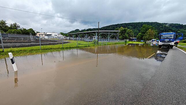 Hochwasser an der Kläranlage.