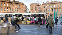 Toulouse, die viertgrößte Stadt in Frankreich, wurde hauptsächlich aus Terracotta-Ziegeln erbaut und trägt deshalb den Spitznamen ...