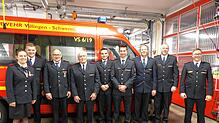 Geehrt oder befördert worden sind (von links): Christine Weisshaar, Maximilian Winterhalder, Wolfgang Burkart, Willi Fleig, Laurin ...
