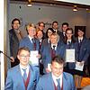 Thomas Zepf (hintere Reihe ganz links) vom Blasmusikverband Schwarzwald-Baar und die Vorsitzende Johanna Kaiser (mittlere Reihe zweite ...
