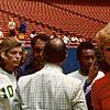 Jürgen Glassner (rechts) beim Training von New York Cosmos mit Pelé.