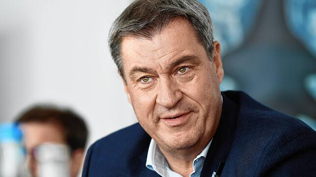 Bayerns Ministerpräsident Markus Söder in Augsburg. Söder spricht über aktuelle Themen, den Wahlkampf und sein Verhältnis zum ...