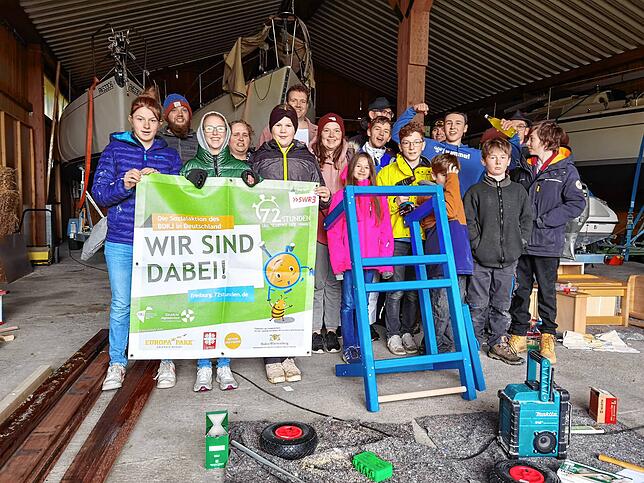 Die Daisendorfer Pfadfinder waren mit Spaß dabei: Unter anderem bauten sie eine mobile Spielküche für den Kindergarten.