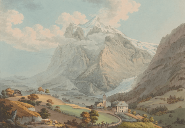 Da reichte der Gletscher noch bis ins Tal: Simon Daniel Lafonds „Le Glacier superieur du Grindelwald & le Mont Wetterhorn“ ...