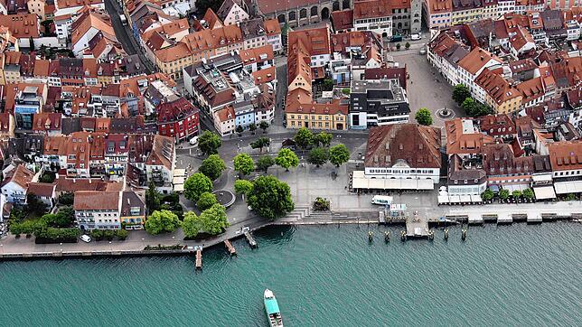Blick auf die historische Altstadt Überlingen.