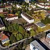 Blick auf des ehemalige Kasernengelände &bdquo;Mangin&ldquo; in Villingen. Auf dem ehemaligen Exerzierplatz zwischen den beiden langen, ...