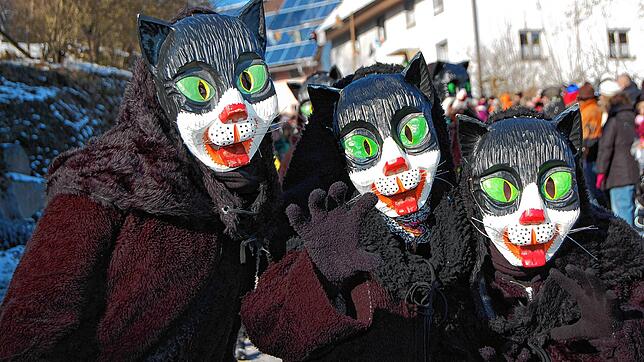 In den Startlöchern stecken jetzt die Ühlinger Stiegele Chatzen und freuen sich auf die kommenden Fasnachtstage. Bild: Werner Steinhart