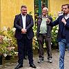Zuletzt war der CDU-Ministerpräsident Michael Kretschmer (von rechts) vor drei Jahren in Bohlingen zu Gast. Hier erklärt er Anton Auer, ...