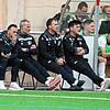 Sie saßen am Samstag gegen Offenburg beim FC 08 auf der Trainerbank (von links): Christian Leda (Interimscoach), Antonio de Pascalis ...