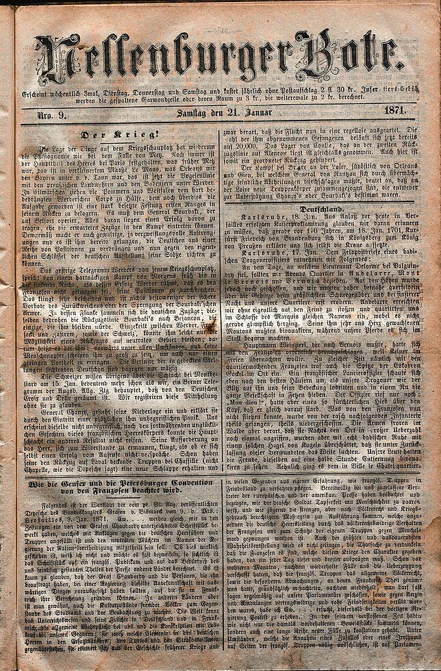 Bild 9: So sahen Zeitungsseiten im Jahr 1921 und den Jahrzehnten davor aus
