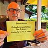 Die originale Stimmkarte von Wolfgang Kaiser zum Bundes-Gründungsparteitag der Grünen.