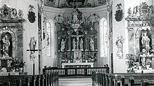 So präsentierte sich das Gotteshaus der Peter-und-Paul-Kirche in Singen im Frühjahr 1945. Bilder der Ostermessen gibt es im Stadtarchiv ...