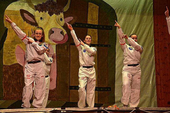 Bild 18: Tanzende Glücks-Schweine und ein echter Bulldog in der Halle: So lustig war der Erzknappenball