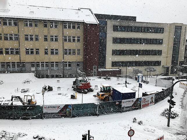 Im Verzug: Die Arbeiten am Anbau des Klinikums Hochrhein liegen sechs Wochen hinter dem Zeitplan.
