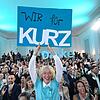Jubel bei den Unterstützern von Österreichs Kanzler Sebastian Kurz. Bild: AFP