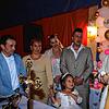 Im Zirkuszelt Alessio in Donaueschingen wird die kleine Aneysha Geneve Maria getauft: Pate Christian Walliser (von links), Mutter Carina ...