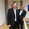 Sie treiben die Gründung eines Gemeinschaftsunternehmens mit der Sparkasse Bodensee voran: Malte Heinrich, Assistent der ...