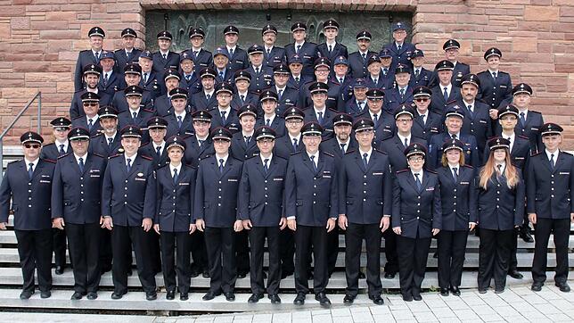 Die Mannschaft der Feuerwehr Jestetten im Jubiläumsjahr 2019.