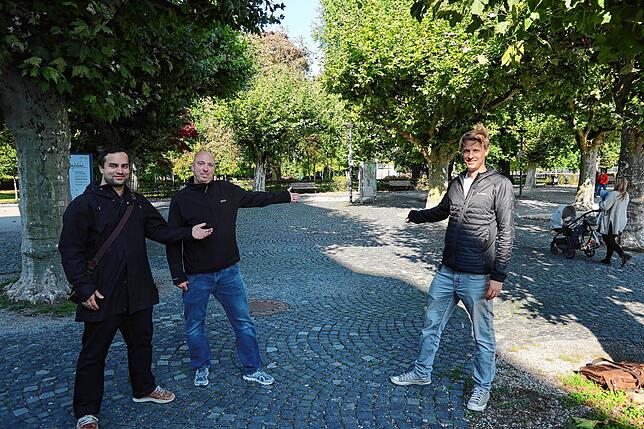 Die ‚Weihnachtsmarkt am See GbR‘ im Jahr 2021 (von links): Levin Stracke, Frank Schuhwerk und Tommy Spörrer. Die Veranstalter bedauern ...