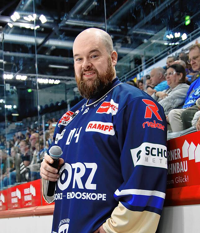 Stadionsprecher Dominic Liebing.