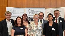 Sie feiern das Jubiläum mit (von links): Franco Mazzi, Jasmin Rauhaus-Höpfer, BFVH-Präsidentin Miriam Hauser, Francoise Moser, ...