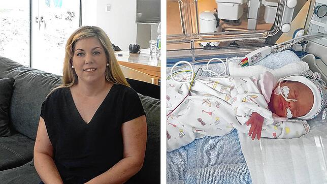 Corinna Maier (links) und ihre Tochter Mathilda, die die ersten zwei Monate auf Frühchen-Intensivstation des Schwarzwald-Baar-Klinikums ...