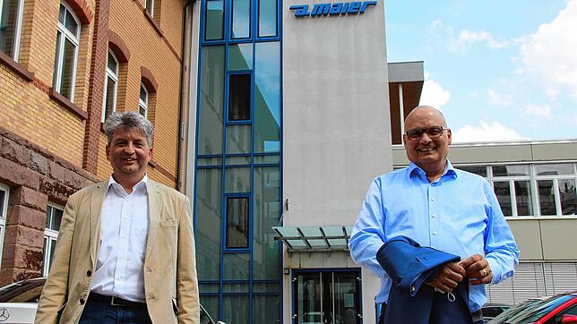 Das ehemalige A. Maier-Gebäude ist an die Stadt verkauft: Hier zu sehen Achim Maier (links), Geschäftsführer der A. Maier GmbH und Co. ...