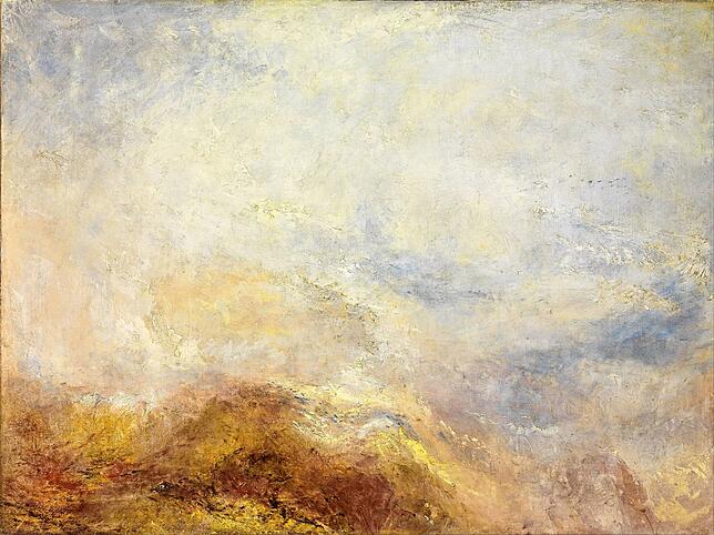 William Turner: „Bergszene“, 1845. Im Wirbel des Wasserfalls zeigen sich die Umwälzungen des 19. Jahrhunderts.