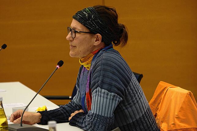 Für die Grünen plädiert Charlotte Hepp für mehr Barrierefreiheit der Rathaustoilette und für mehr Digitalisierung in der Verwaltung.
